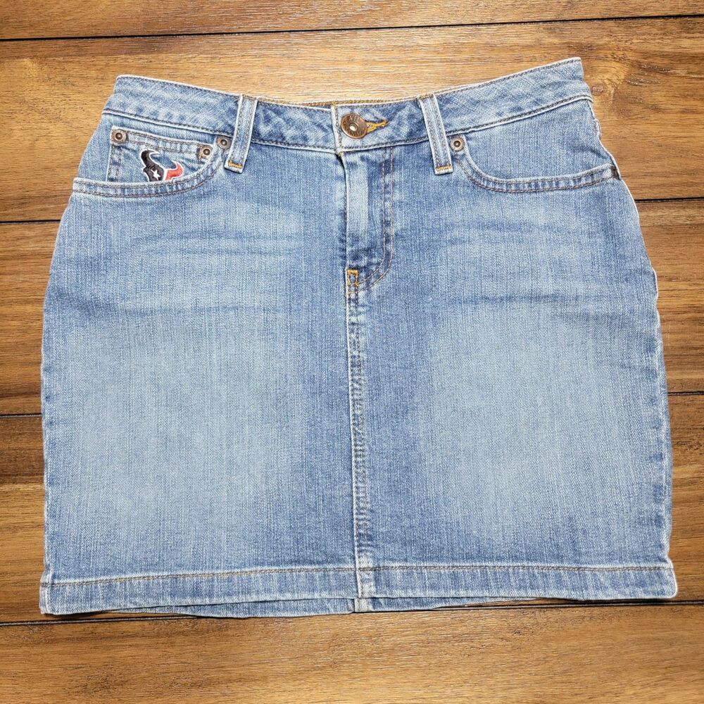 NFL Team Apparel Houston Texans Denim Mini Skirt - Size 2